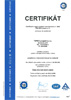 Certifikát ČSN EN ISO 9001:2009<